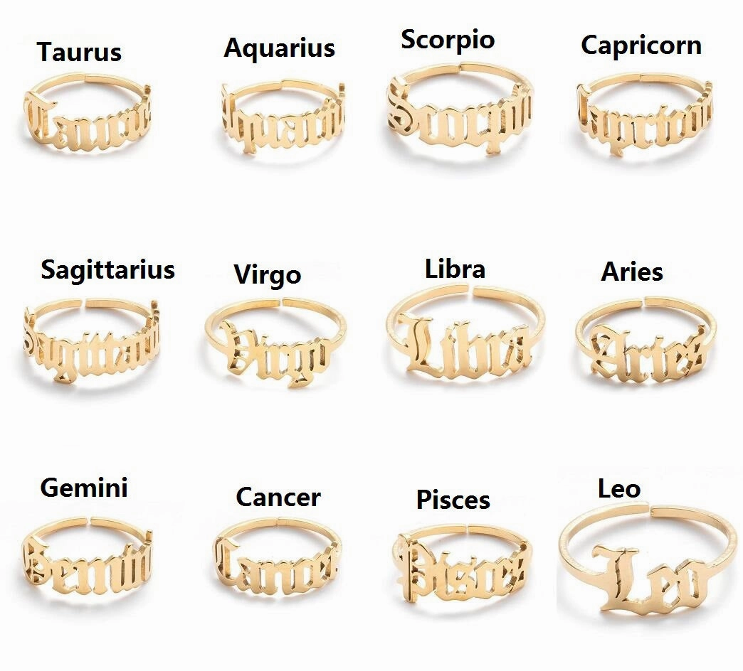 Wholesale Vintage English Alphabet Stainless Steel Rings