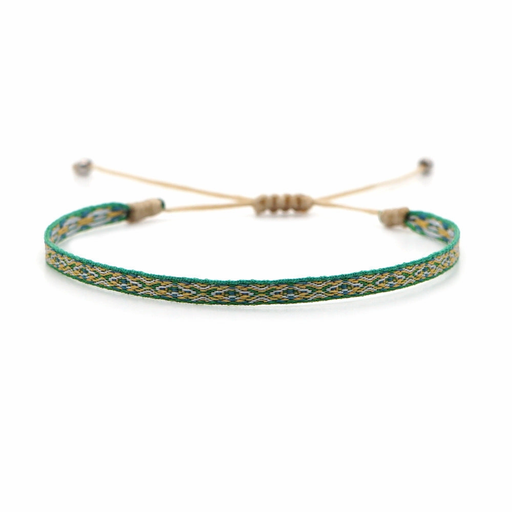 Wholesale Vintage Ethnic Webbing Faux Leather Bracelet
