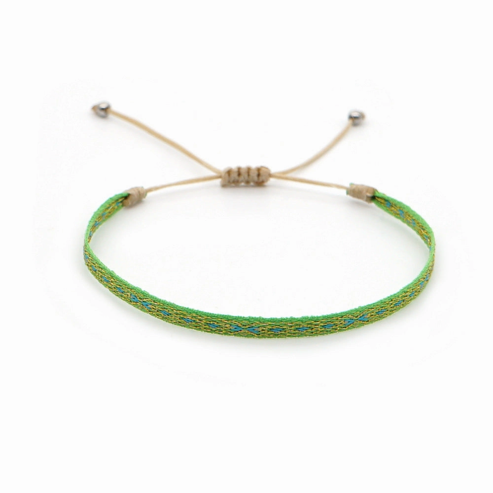 Wholesale Vintage Ethnic Webbing Faux Leather Bracelet