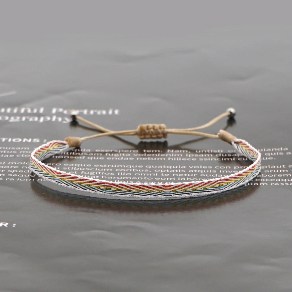 Wholesale Vintage Ethnic Webbing Faux Leather Bracelet