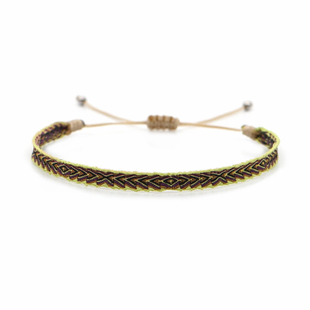 Wholesale Vintage Ethnic Webbing Faux Leather Bracelet