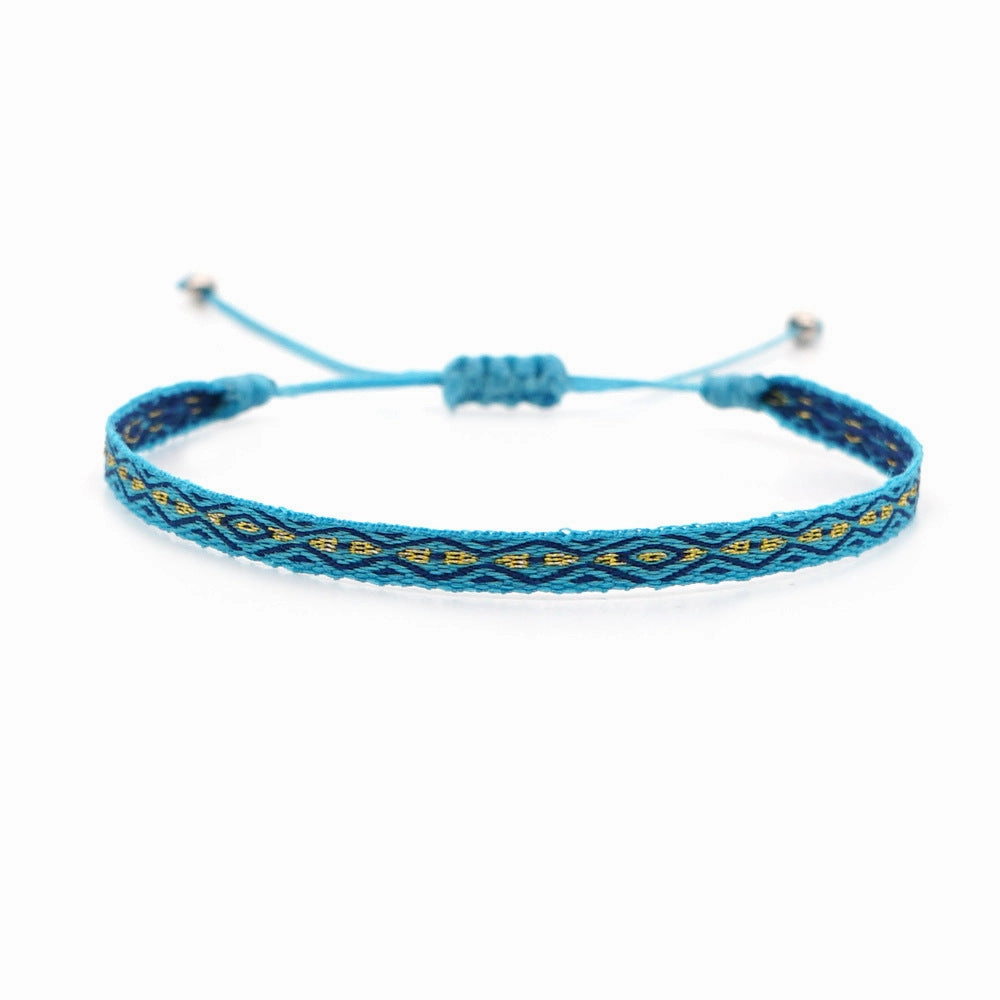 Wholesale Vintage Ethnic Webbing Faux Leather Bracelet