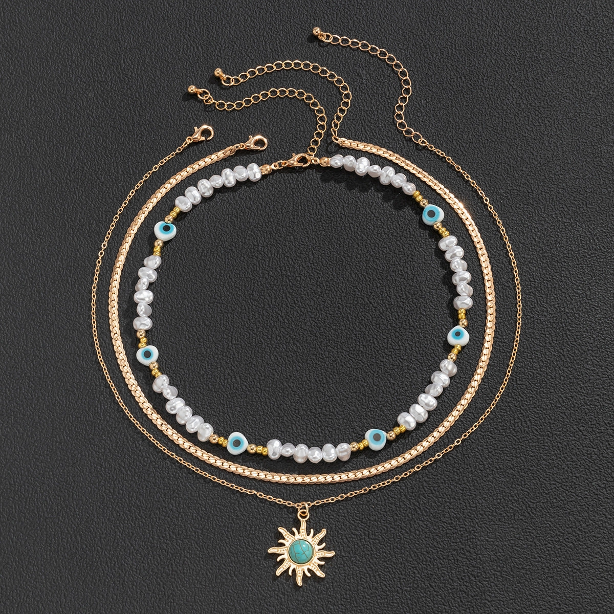 Wholesale Vintage Eye Pearl Alloy Necklaces