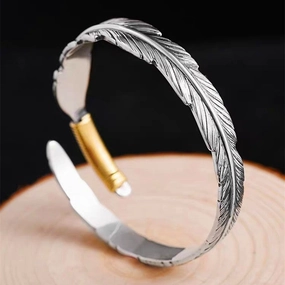 Wholesale Vintage Feather Opening Fashion Leaf Alloy Bracelet
