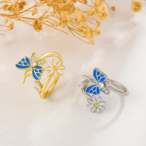 Wholesale Vintage Flower Butterfly Copper Rings