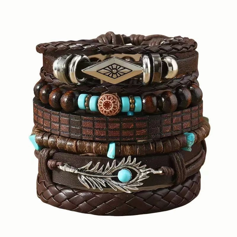 Wholesale Vintage Flower Peacock Feather Heart Shape Wooden Beads