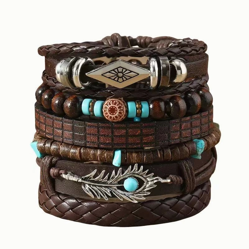 Wholesale Vintage Flower Peacock Feather Heart Shape Wooden Beads