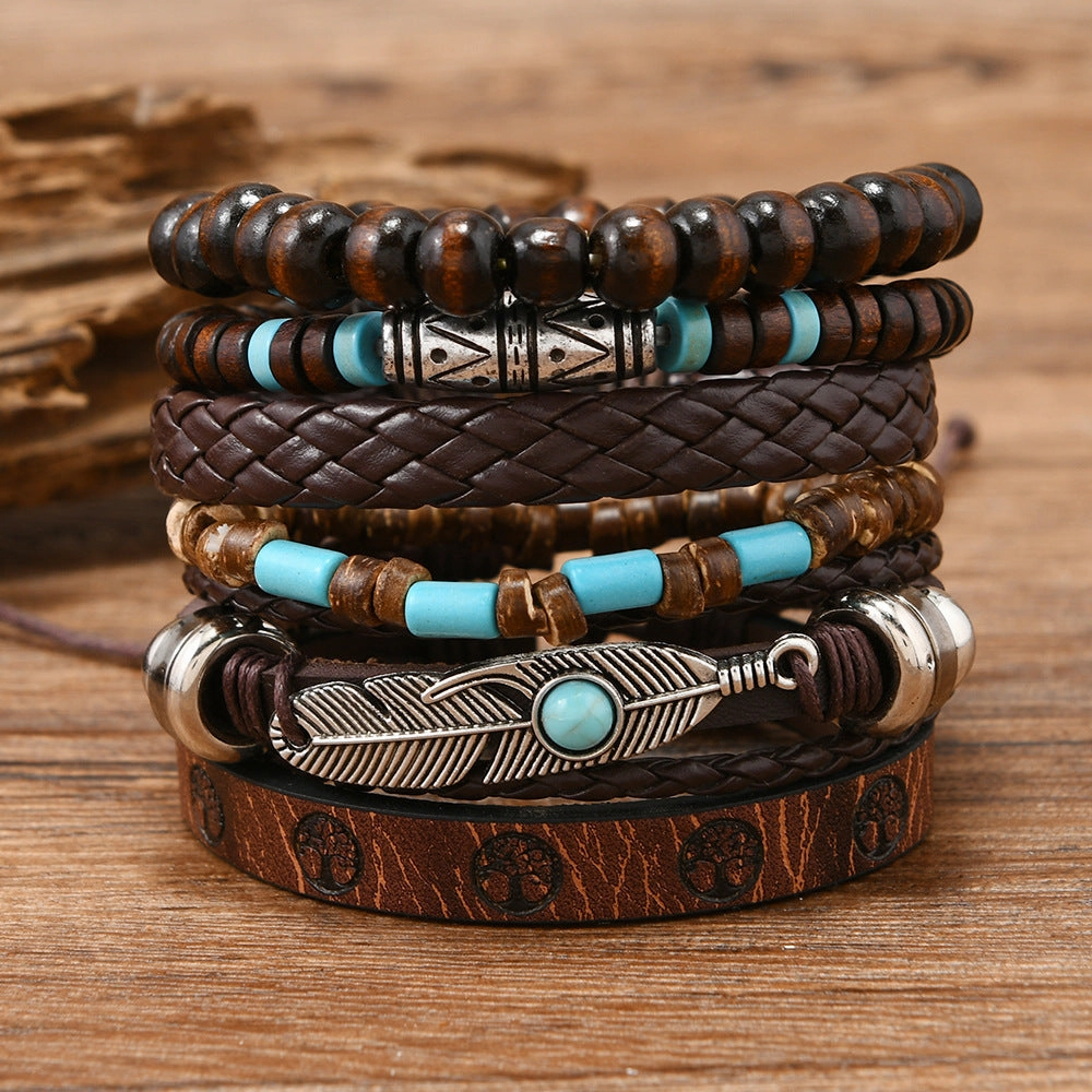 Wholesale Vintage Flower Peacock Feather Heart Shape Wooden Beads
