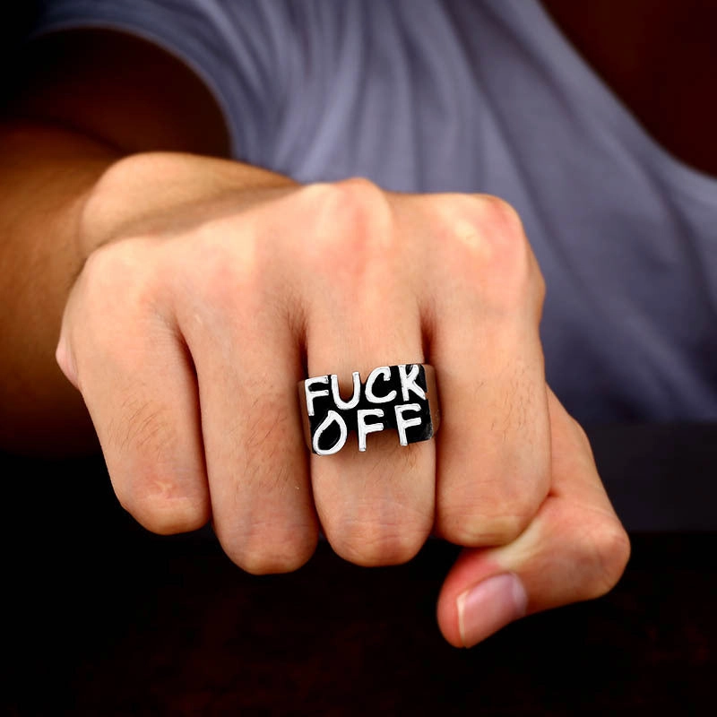 Wholesale Vintage Fuck Off Stainless Steel Rings