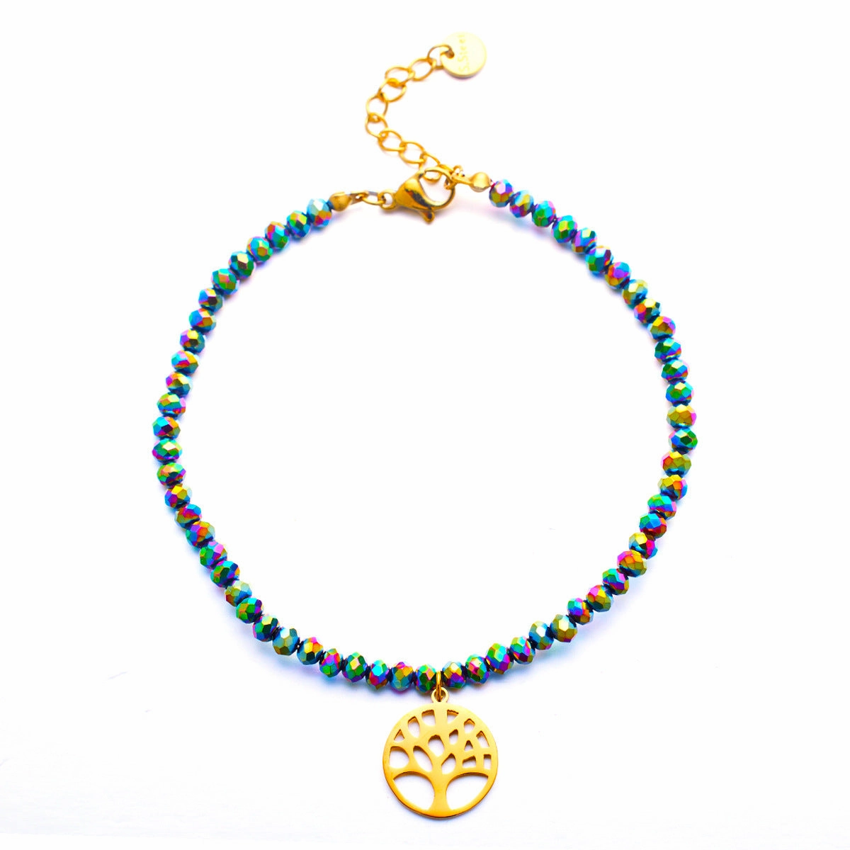 Wholesale Vintage Gold Bohemian Style Beaded Titanium Steel Bracelet