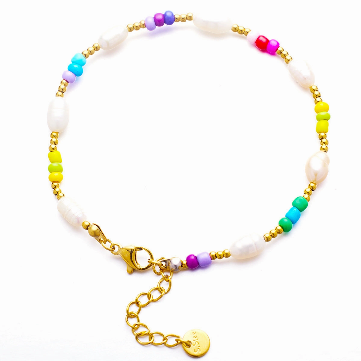 Wholesale Vintage Gold Bohemian Style Beaded Titanium Steel Bracelet