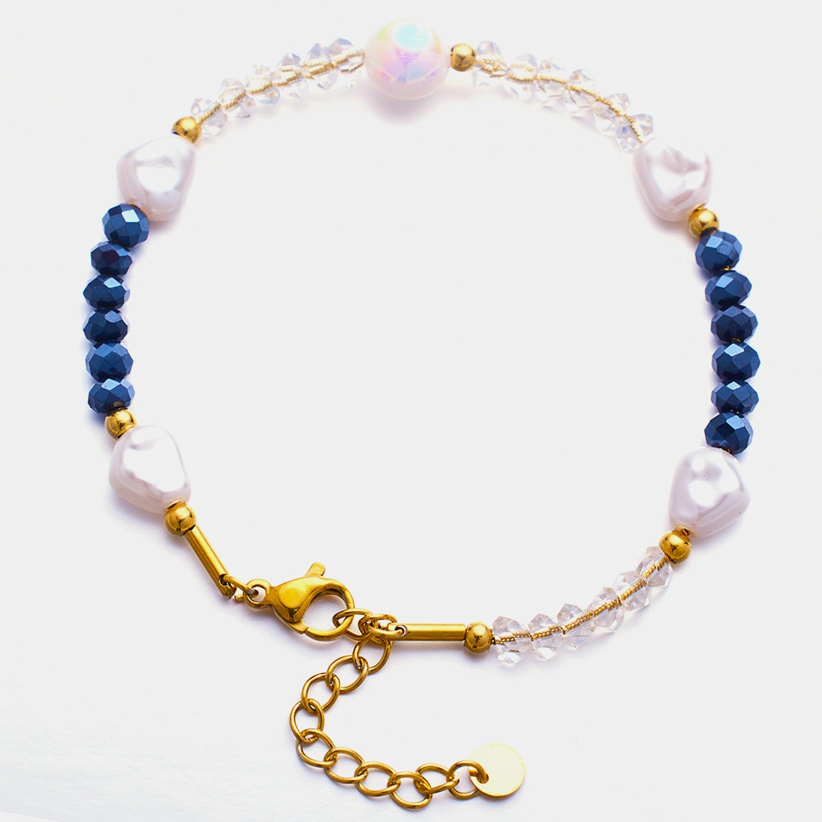 Wholesale Vintage Gold Bohemian Style Beaded Titanium Steel Bracelet
