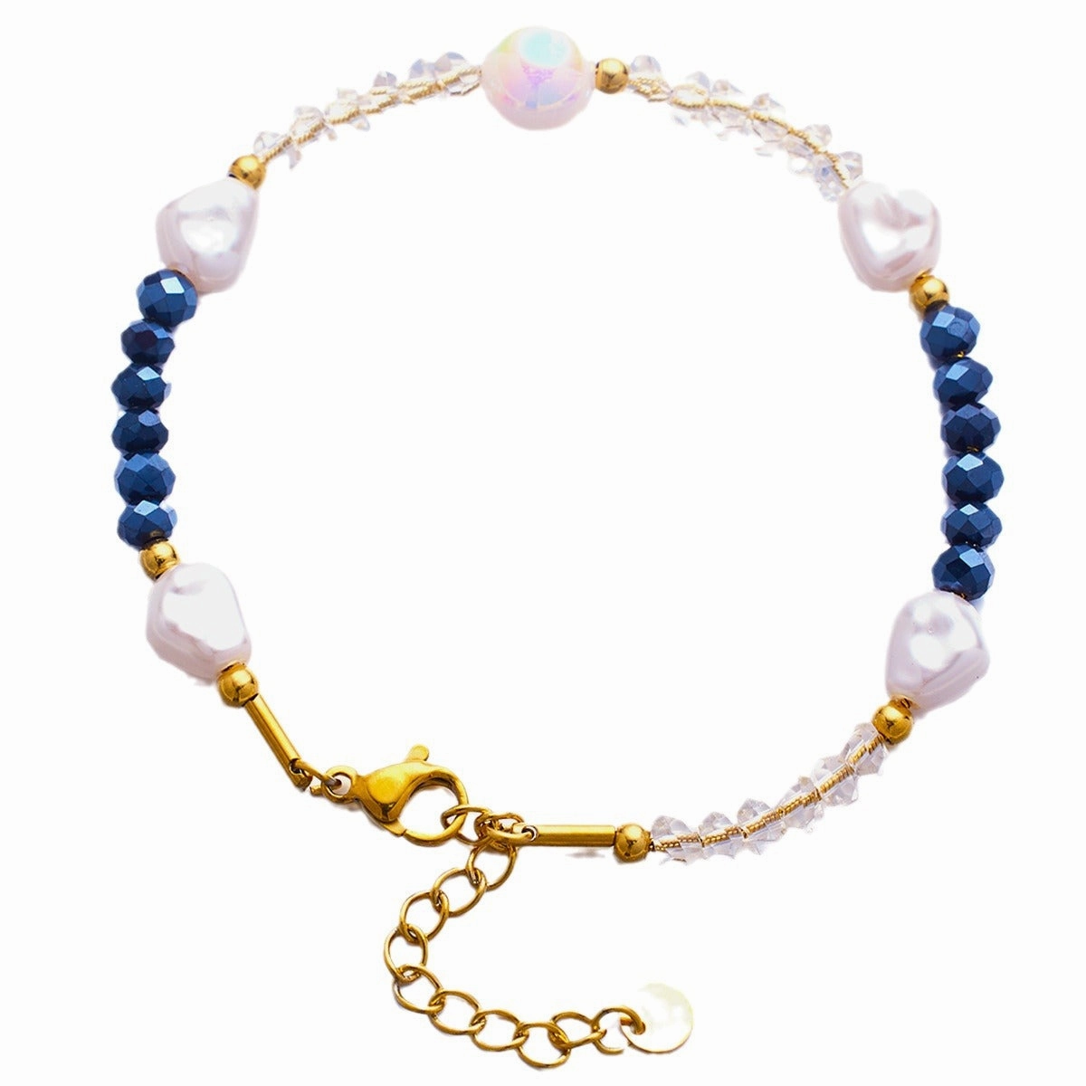 Wholesale Vintage Gold Bohemian Style Beaded Titanium Steel Bracelet