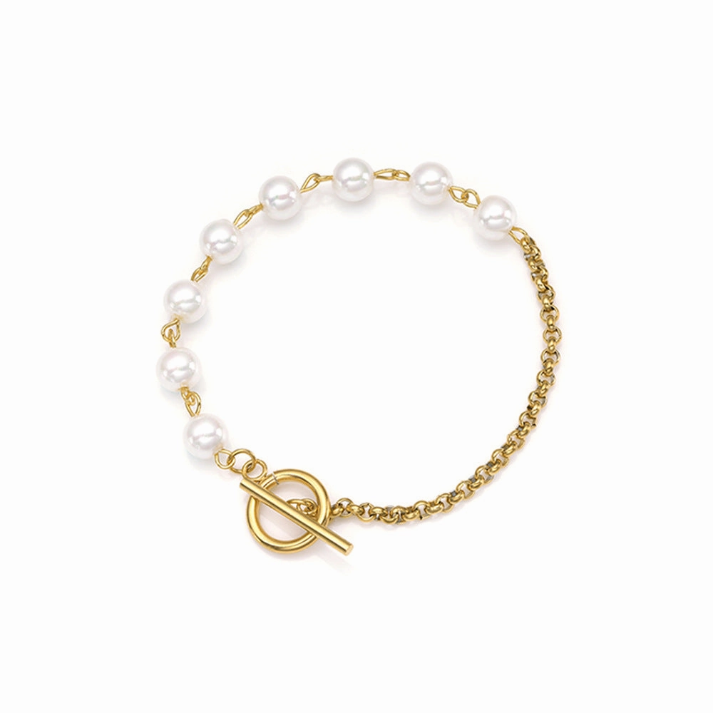 Wholesale Vintage Gold Bohemian Style Beaded Titanium Steel Bracelet