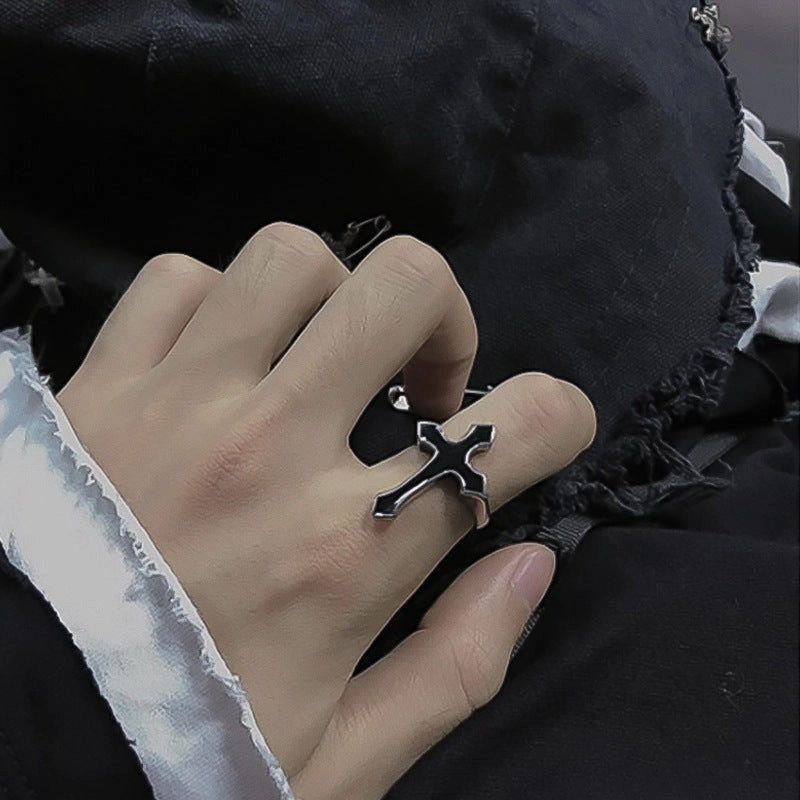 Wholesale Vintage Goth Theme Cross Alloy Rings