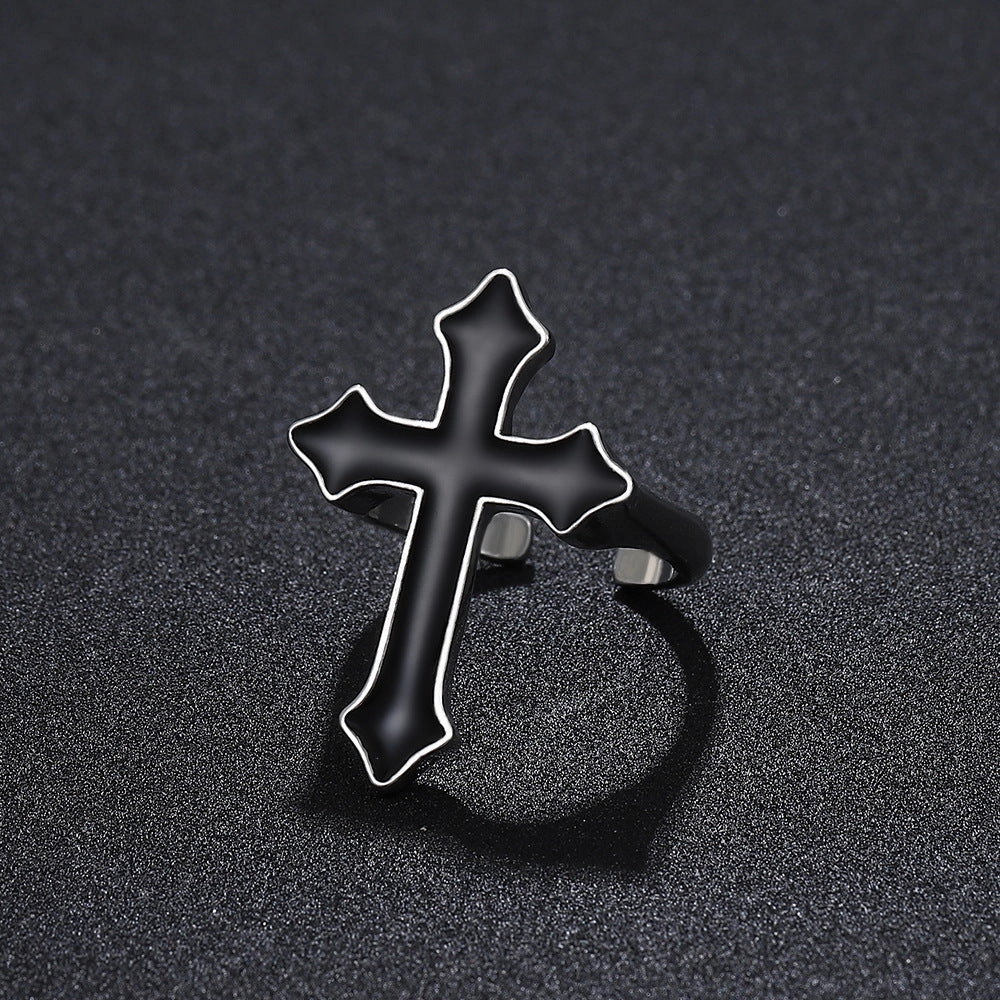 Wholesale Vintage Goth Theme Cross Alloy Rings