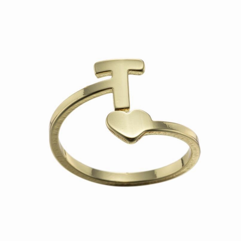Wholesale Vintage Heart Alphabet Titanium Steel Rings
