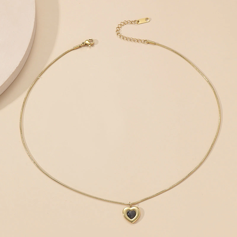 Wholesale Vintage Love Titanium Steel Necklace Clavicle Chain