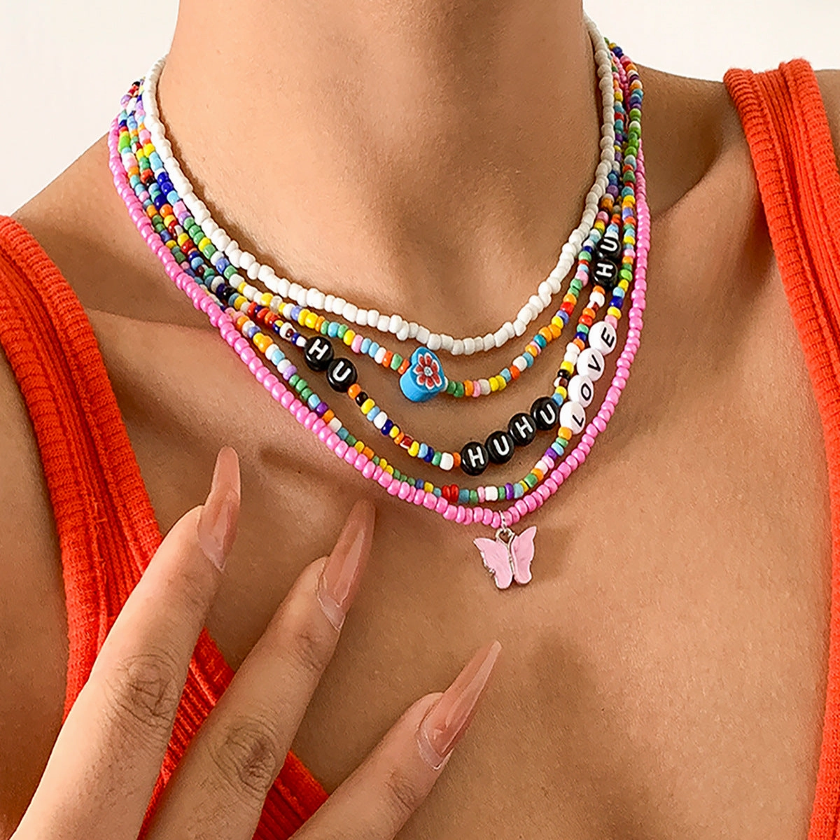 Wholesale Vintage Mix and Match Acrylic Bead Necklaces