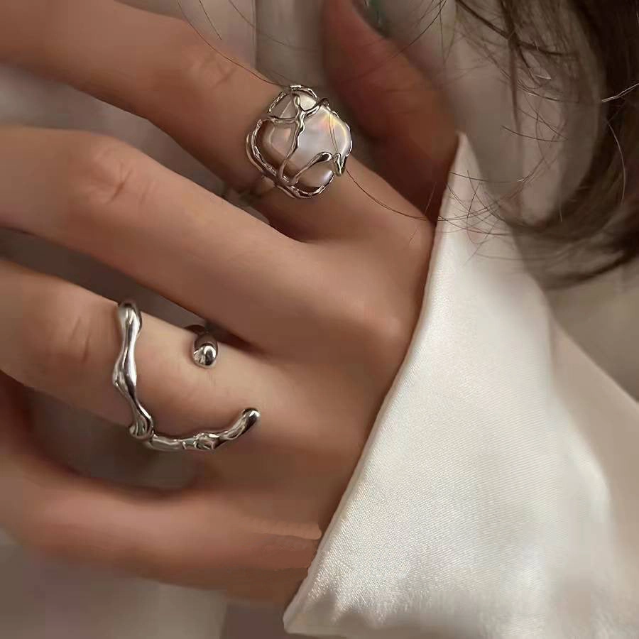 Wholesale Vintage Moonstone Pearl Copper Rings