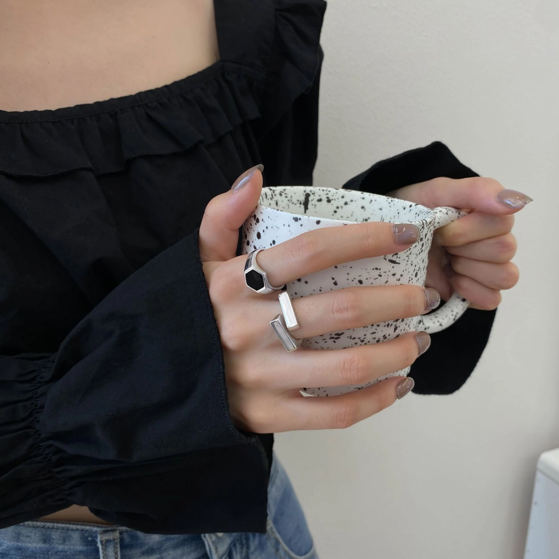 Wholesale Vintage Moonstone Pearl Copper Rings