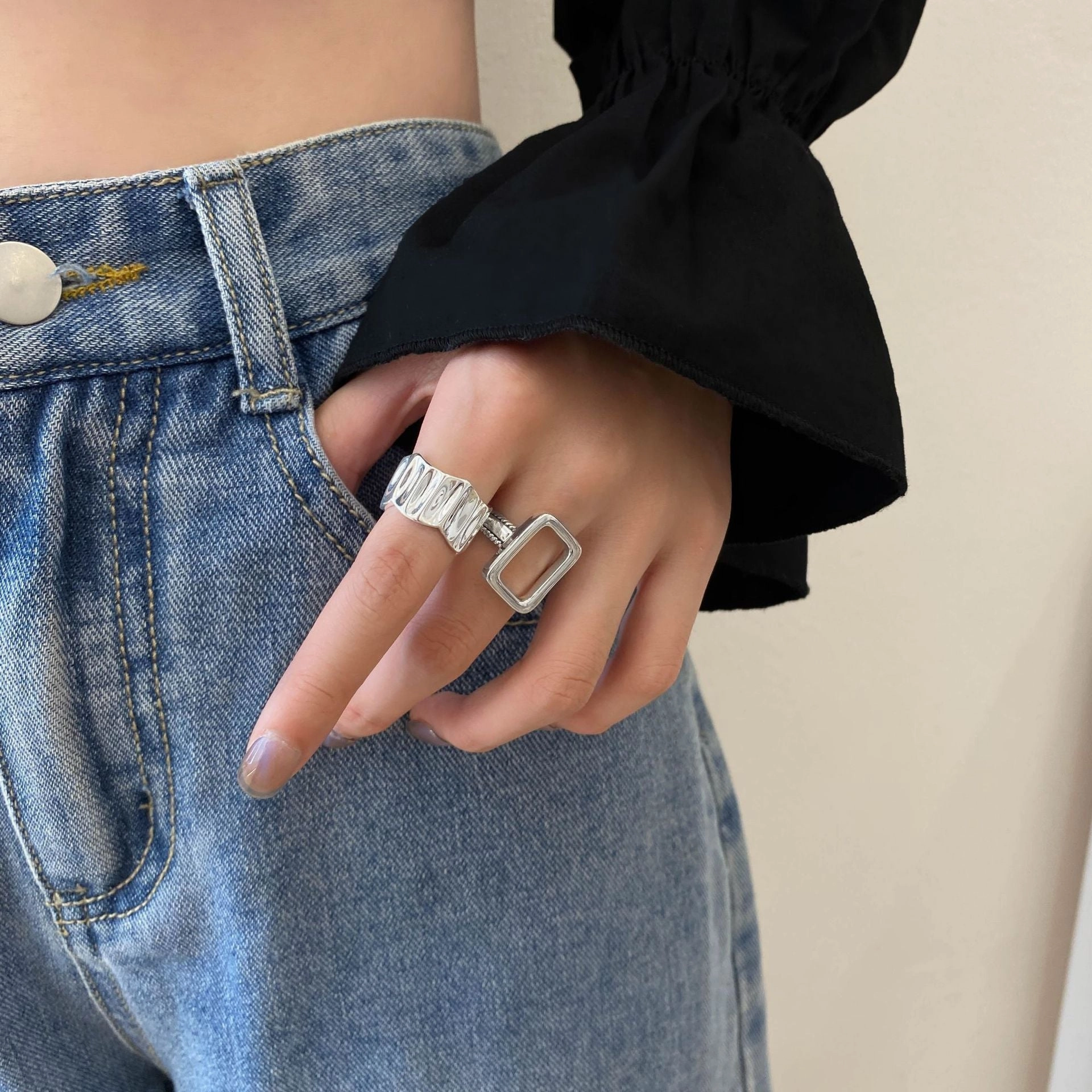 Wholesale Vintage Moonstone Pearl Copper Rings