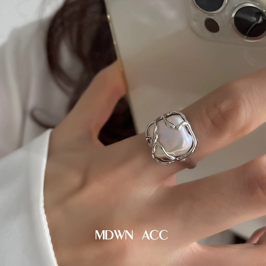 Wholesale Vintage Moonstone Pearl Copper Rings