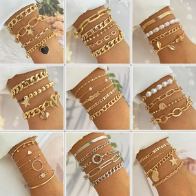 Wholesale Vintage Multi-layered Bracelet Set