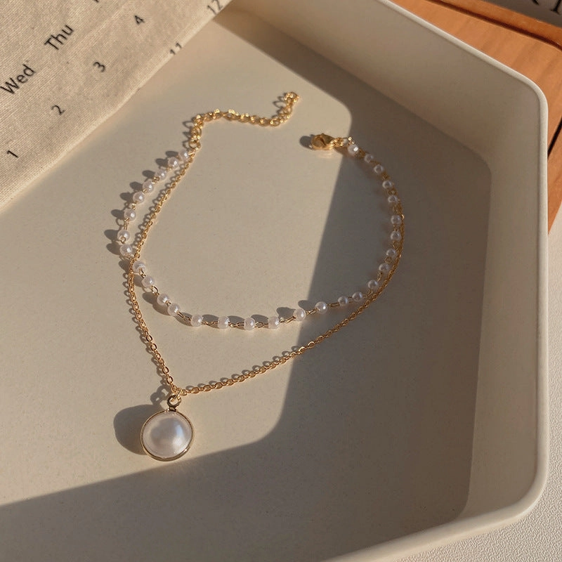 Wholesale Vintage Pearl Niche Advanced Titanium Steel Bracelet For Women