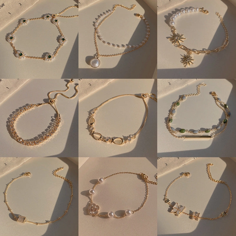 Wholesale Vintage Pearl Niche Advanced Titanium Steel Bracelet For Women