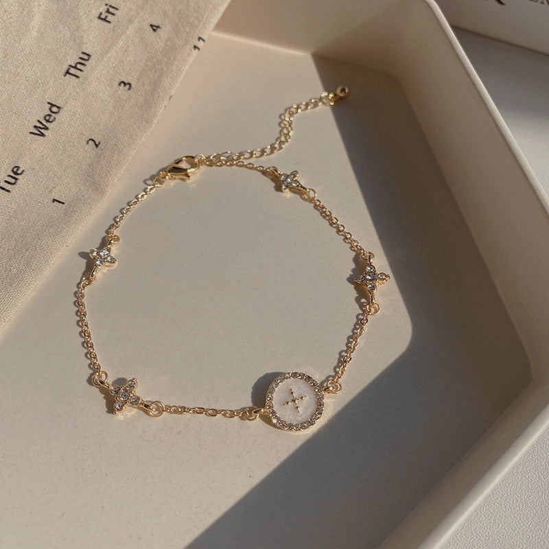 Wholesale Vintage Pearl Niche Advanced Titanium Steel Bracelet For Women