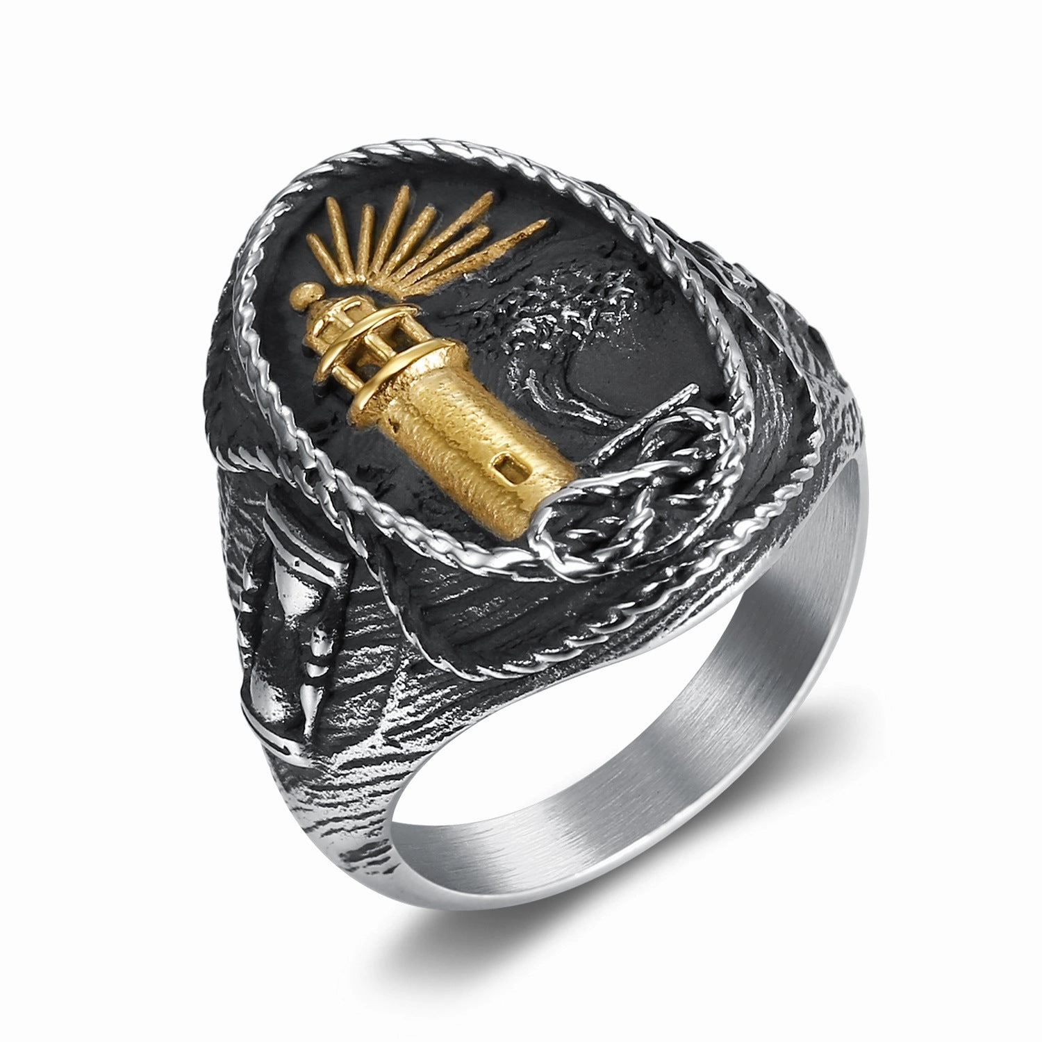 Wholesale Vintage Sea Life Titanium Steel Ring
