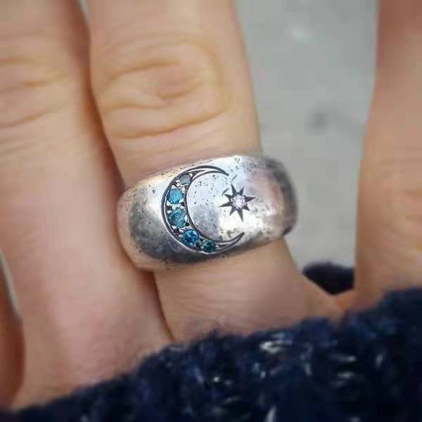 Wholesale Vintage Star Moon Rings Alloy