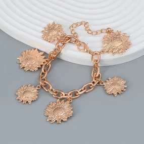 Wholesale Vintage Sunflower Alloy Bracelet