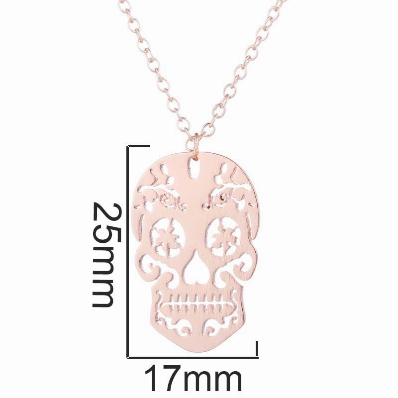 Wholesale Vintage Terror Skull Head Stainless Steel Necklace