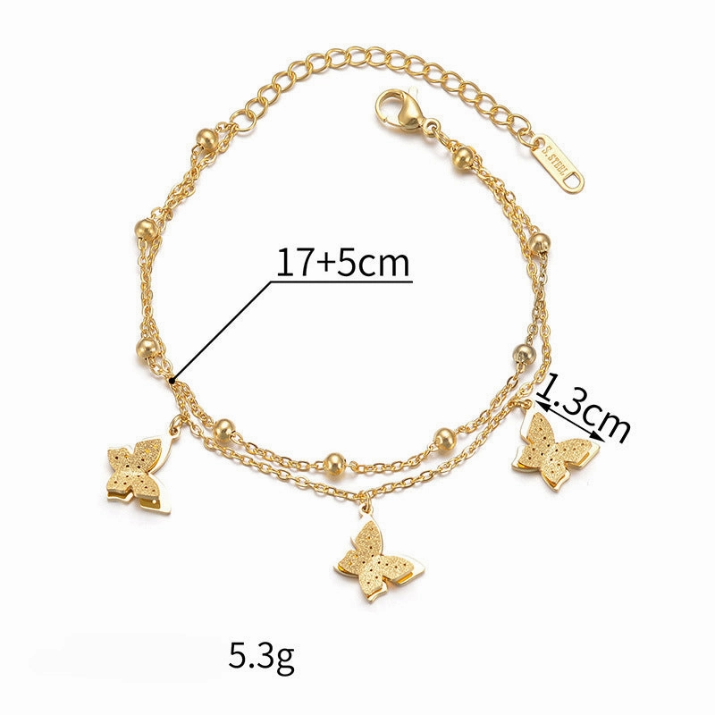 Wholesale Vintage Titanium Steel Butterfly Bracelet