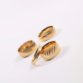 Wholesale Vintage Twist Gold Titanium Steel Rings