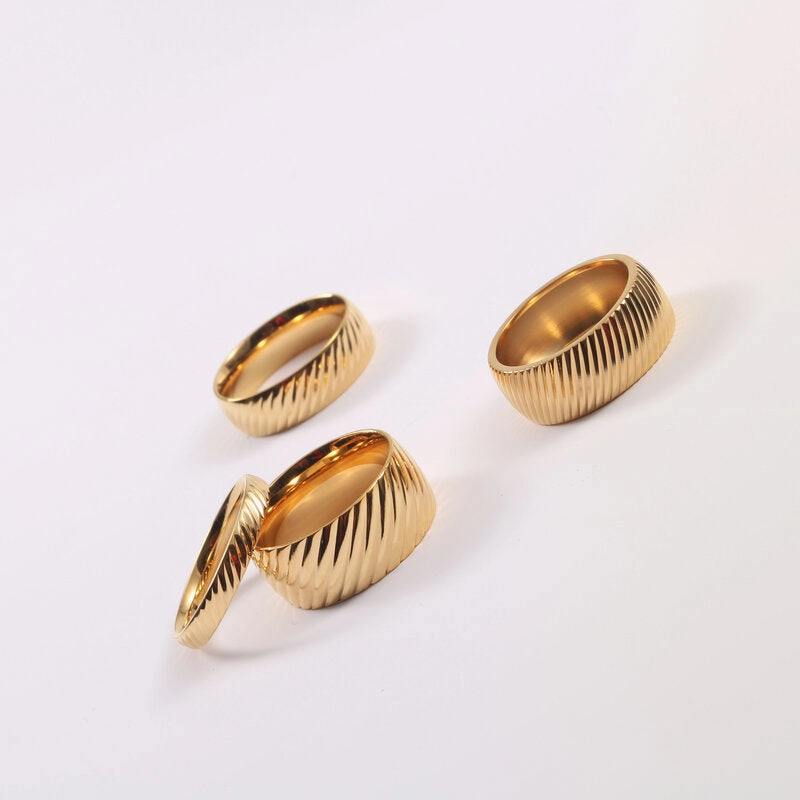 Wholesale Vintage Twist Gold Titanium Steel Rings