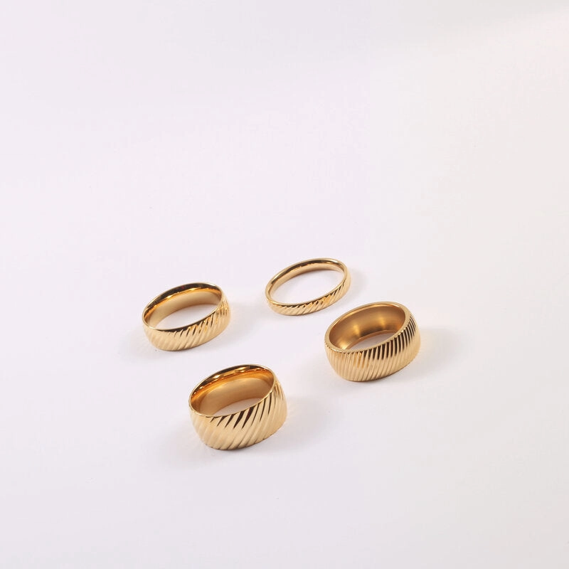 Wholesale Vintage Twist Gold Titanium Steel Rings