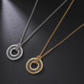 Wholesale Vintage Viking Circle Pendant Stainless Steel Men's Necklace