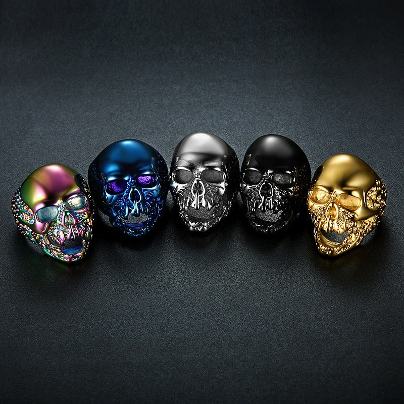 Wholesale Vintage Zombie Skull Titanium Steel Ring