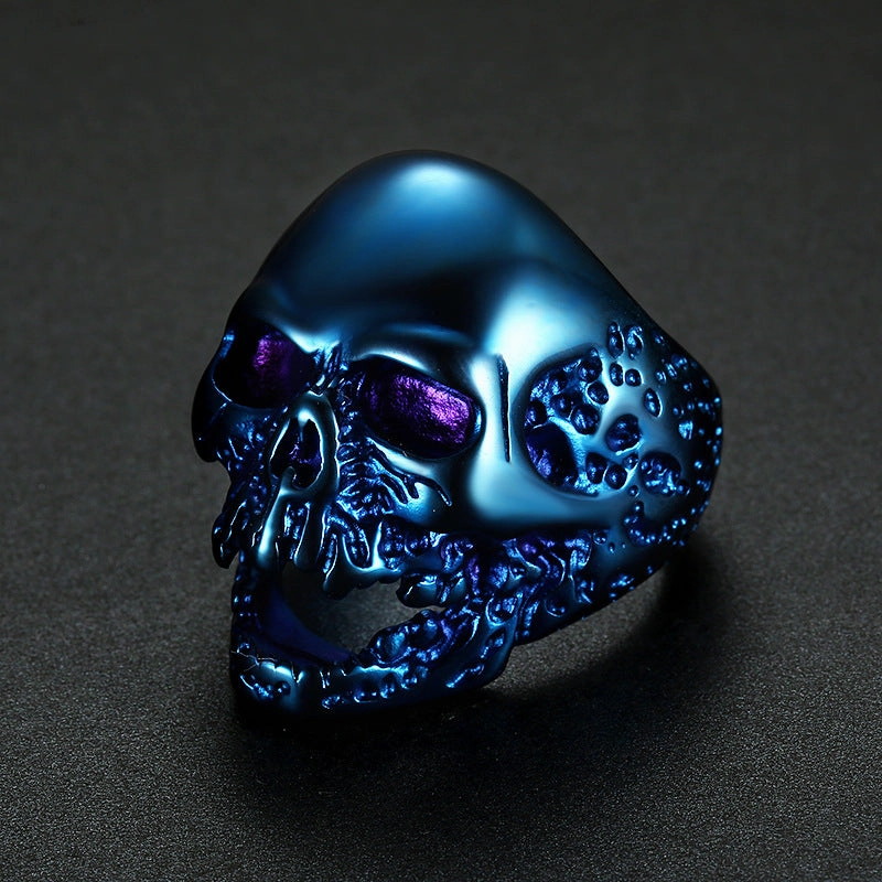 Wholesale Vintage Zombie Skull Titanium Steel Ring