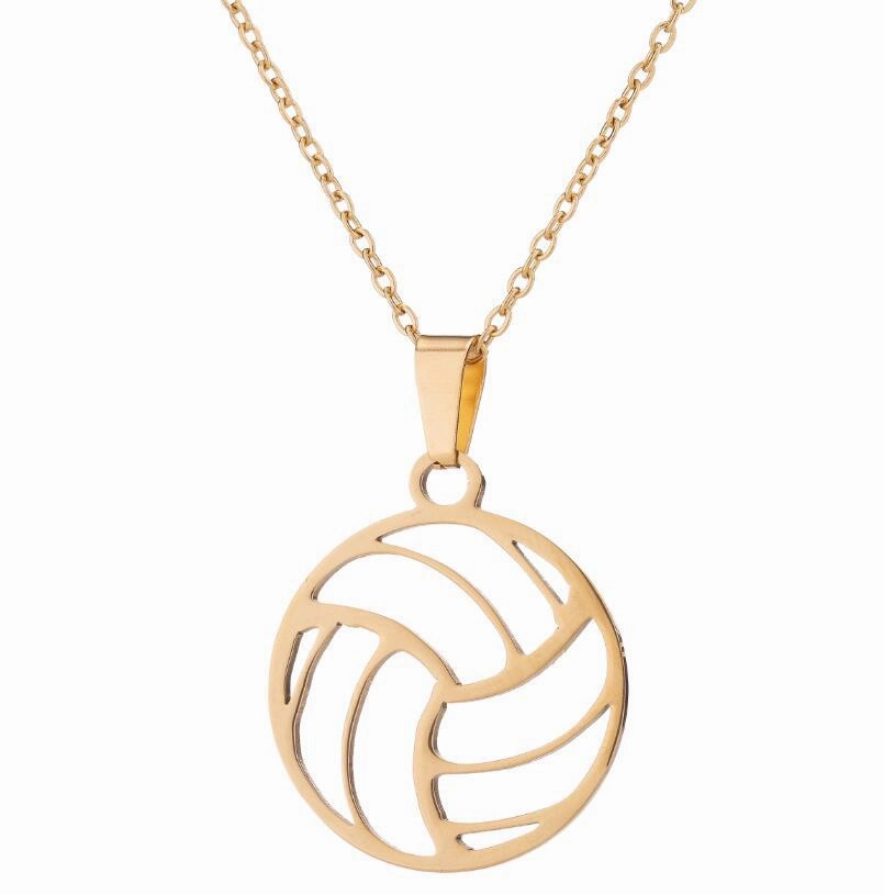 Wholesale Volleyball Stainless Steel Pendant Necklaces