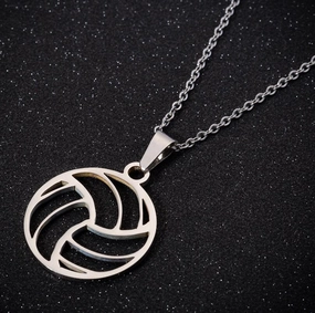 Wholesale Volleyball Stainless Steel Pendant Necklaces