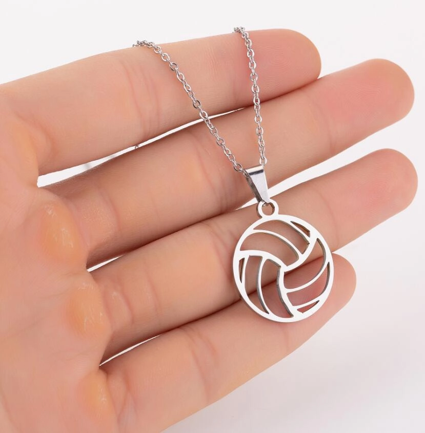 Wholesale Volleyball Stainless Steel Pendant Necklaces