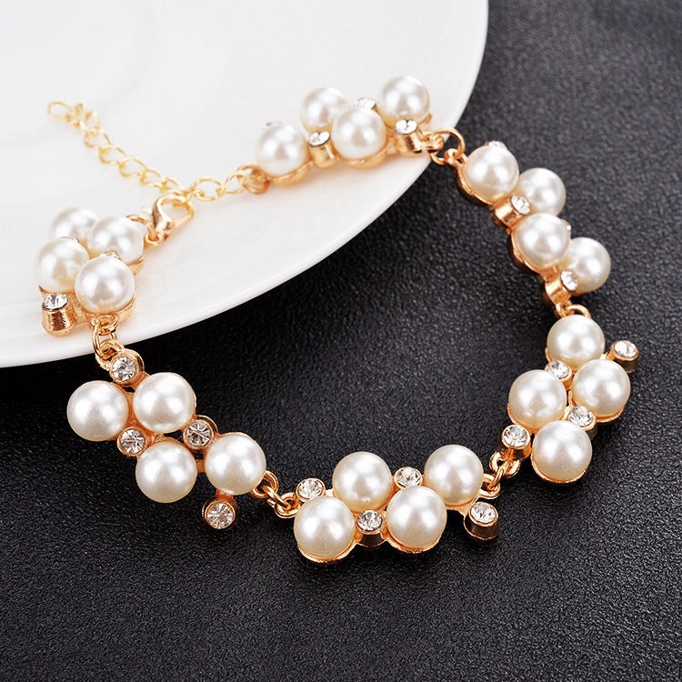 Wholesale Water Diamond Pearl Alloy Bracelet