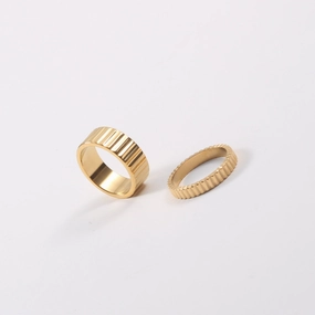 Wholesale Wave Gold Plated Titanium Rings