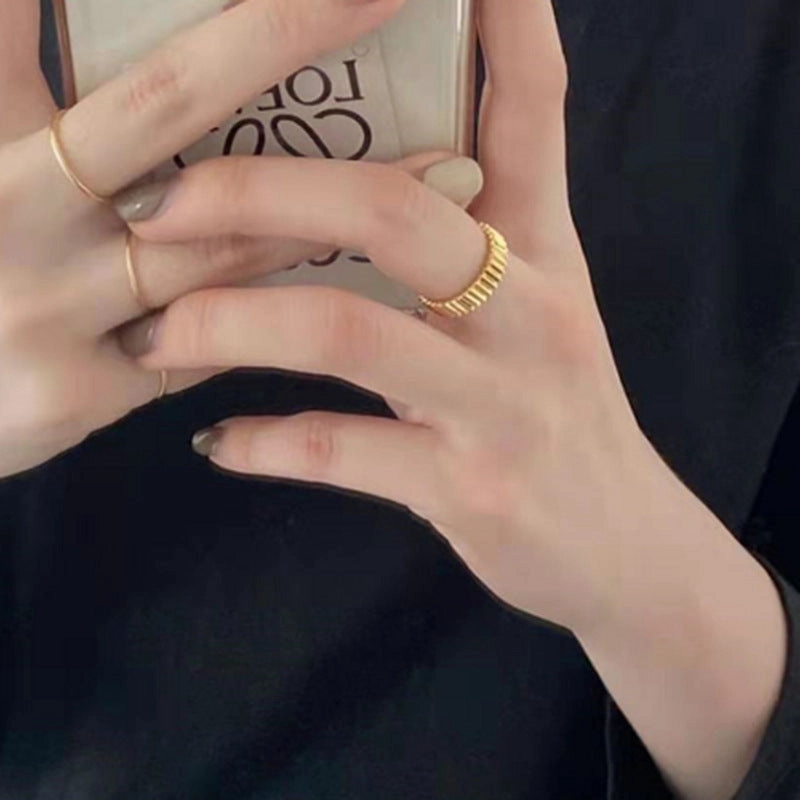 Wholesale Wave Gold Plated Titanium Rings