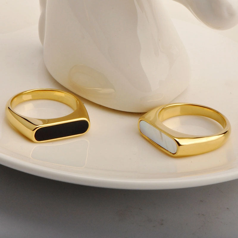 Wholesale White Shell Stainless Steel Ring