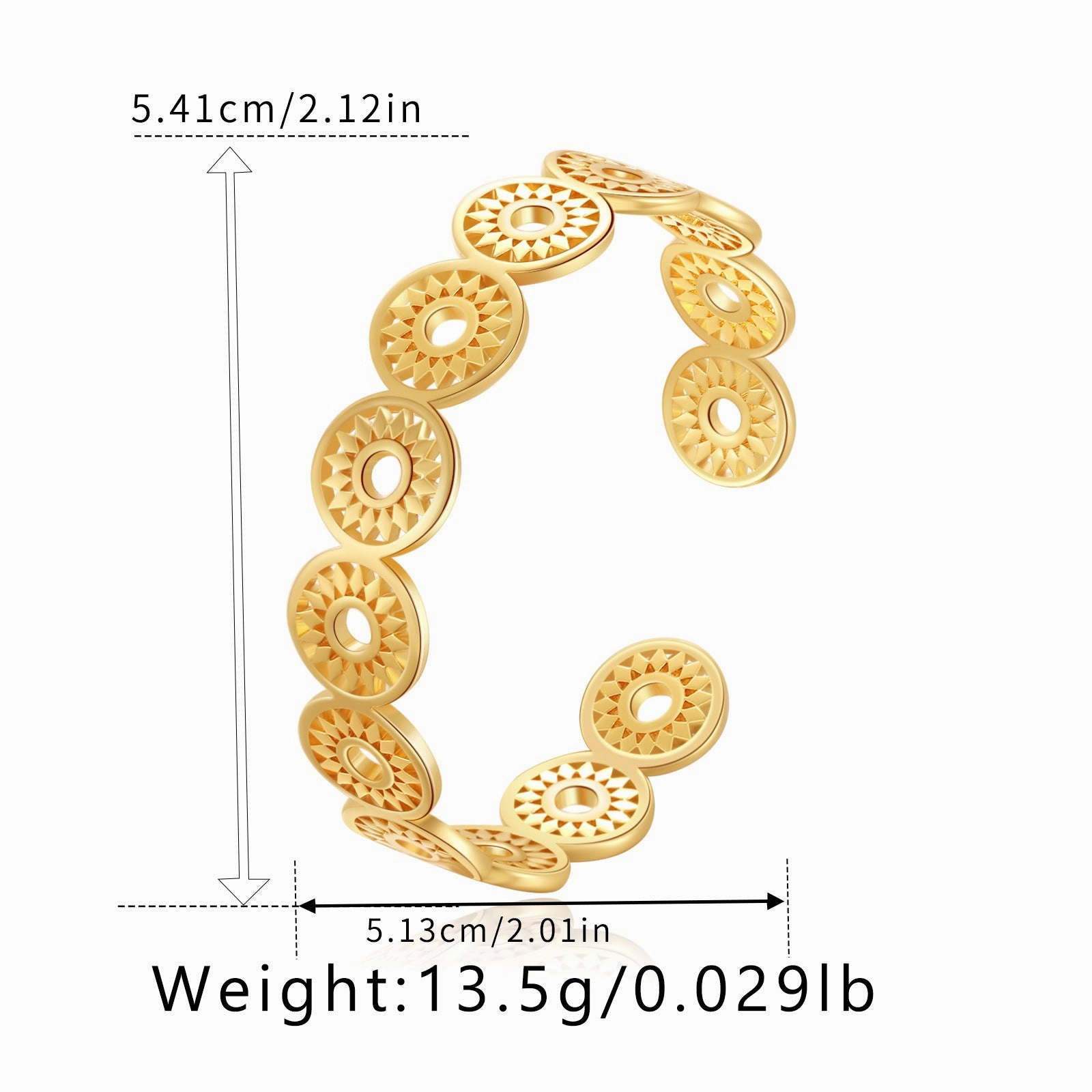 Wholesale Wide-brim Heavy Metal Gold-plated Bracelet
